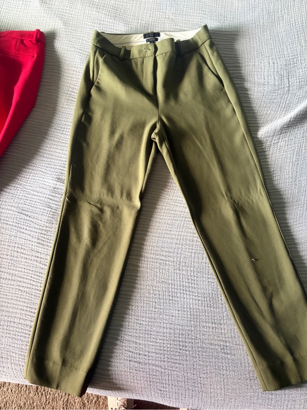 J. Crew Hot Red High-Rise Cameron Trousers